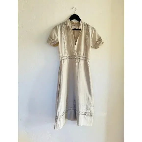 Johnny Was Cream Lace-Trim Midi Dress - Picture 3 of 8